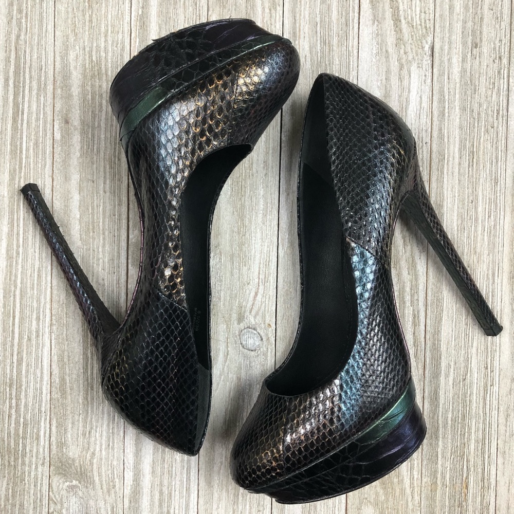 Brian Atwood Snakeskin Platform Pumps